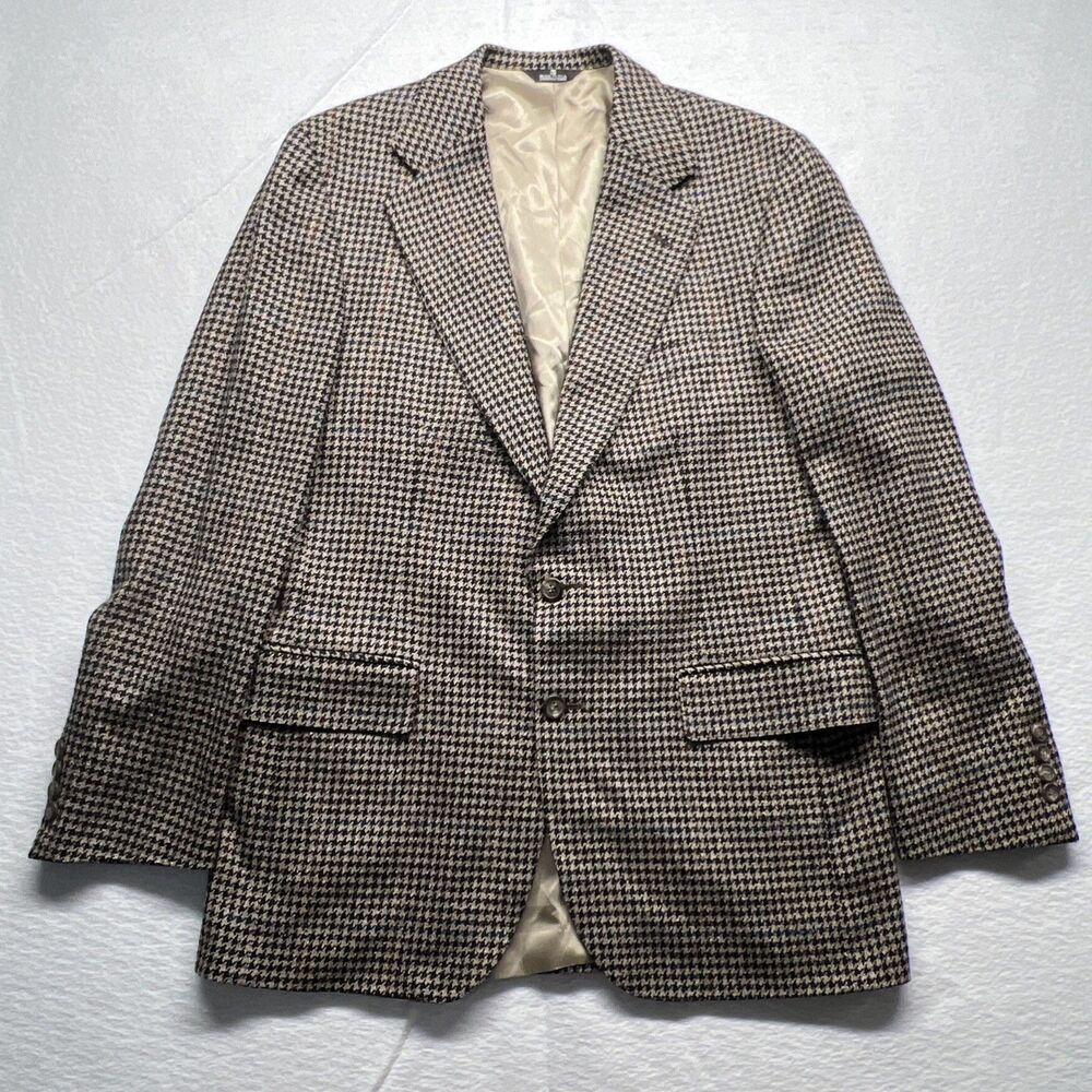 Vintage 80s Polo University Club Ralph Lauren Houndstooth Blazer Men's 38R USA